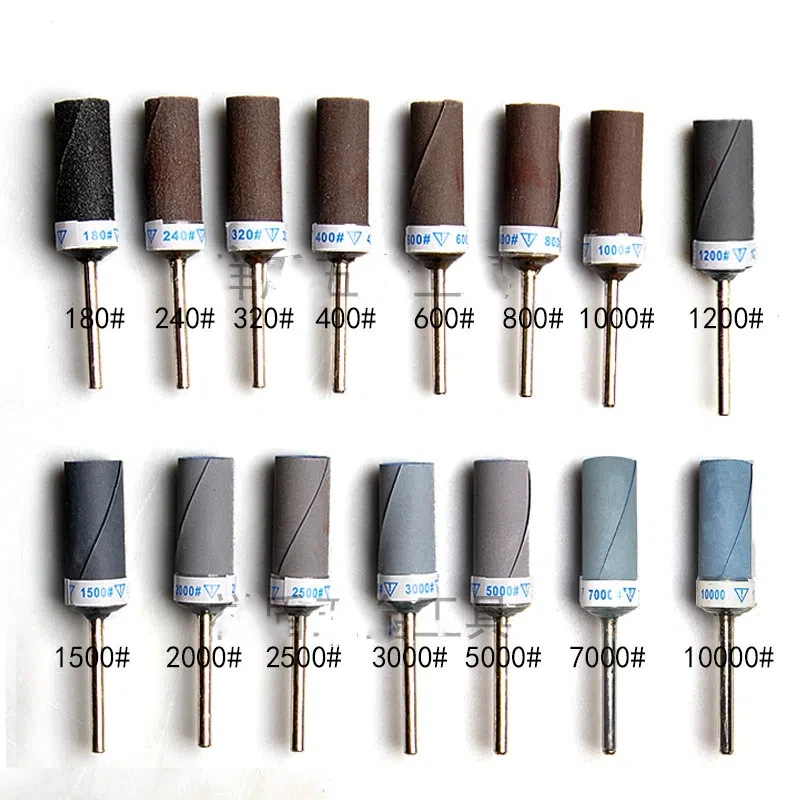 2.35-3mm Shank Diameter Sandpaper Stick Sandpaper Ring Sanding Head 180-10000 Mesh Grit Jewelry Polishing Tools Wet and Dry Use
