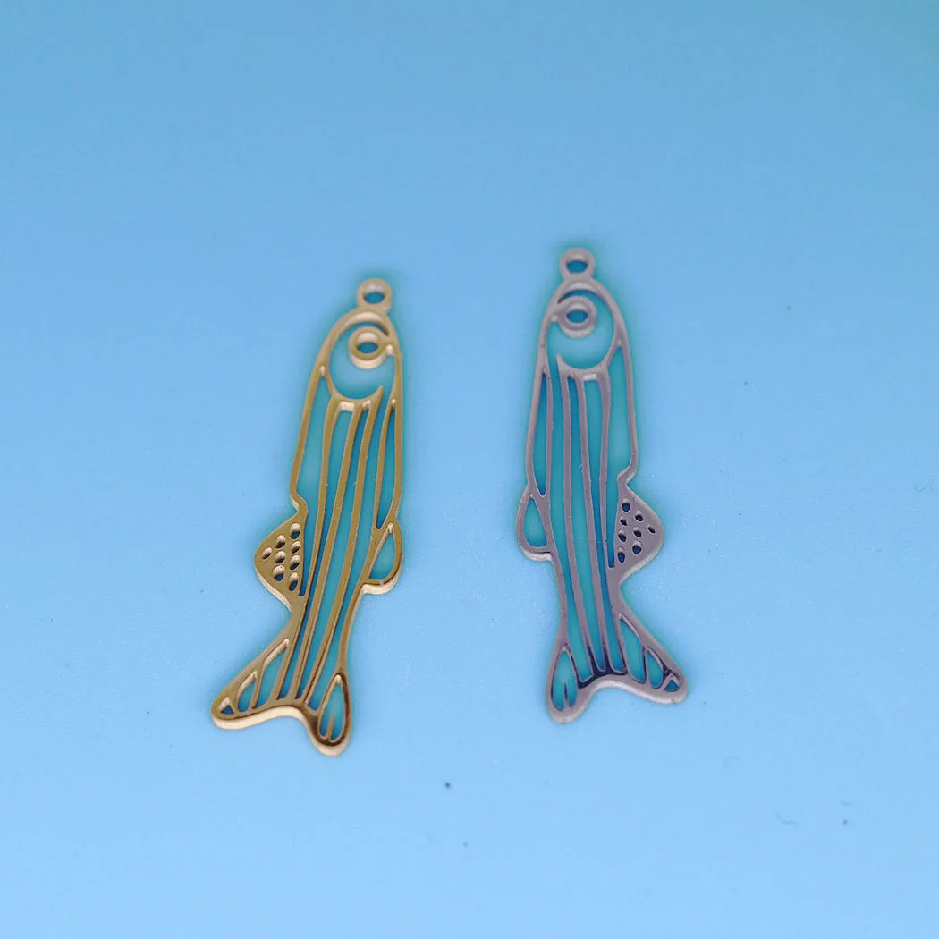 3pcs/lot Fish Zebrafish Charm for Jewelry Making fit Stainless Steel Charm Bracelet Necklace Pendant DIY Crafts Supplier