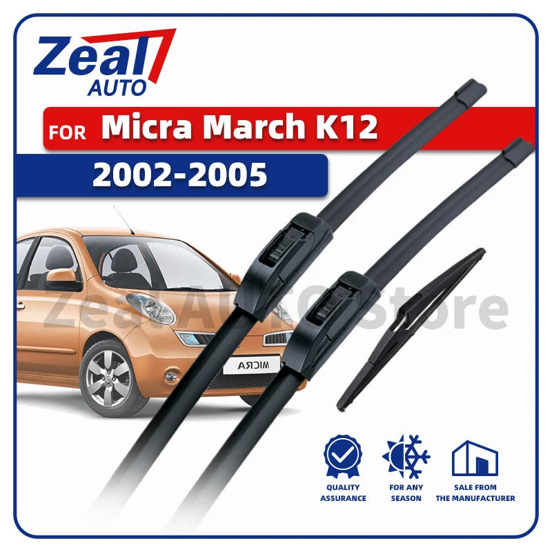 LHD Vorne Hinten Wischer Klingen Für Nissan Micra März K12 2002-2005 2003 2004 3 Stück Windschutzscheibe Fenster 21 "18" 12 "Bürsten Zubehör