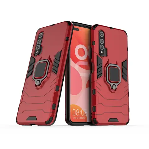 Funda de armadura a prueba de golpes para Huawei Nova 7SE, 6, 5Z, 5T, 5i, 4E, 3E, 2 Lite Pro, Y90, Y70, Y61, Y60, 4G, 5G, soporte de anillo de Metal, cubierta trasera