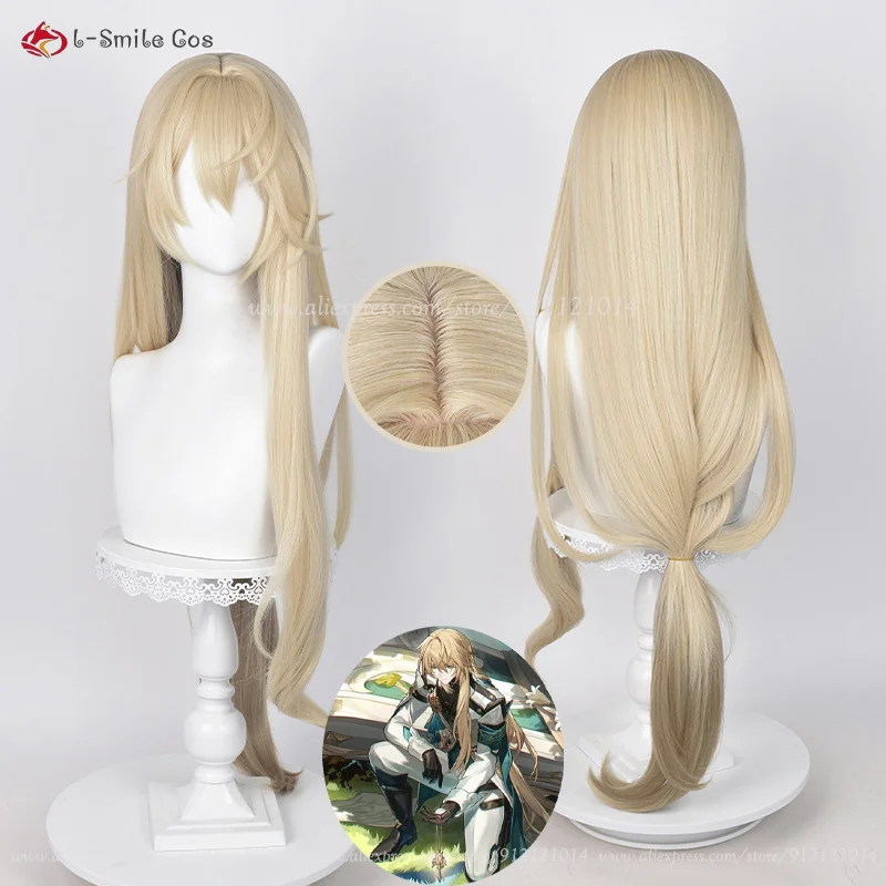 Luocha Cosplay Wig 90cm Long Linen Gradient Anime Cosplay Hair Heat Resistant Synthetic Scalp Wigs + Wig Cap