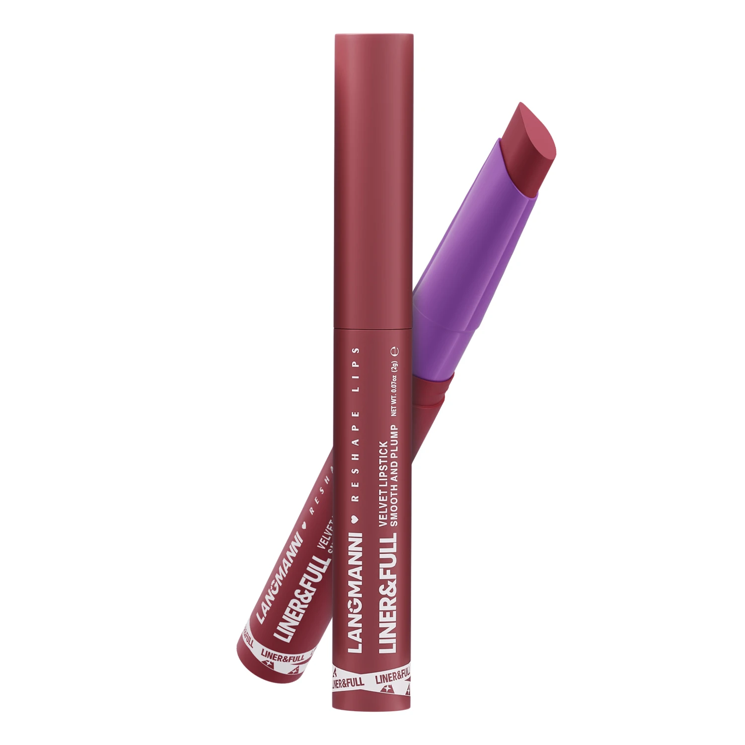 Matte Lipstick Mouth Water Drop Oblique Mouth Red Lip Line Dual-purpose, Easy To Color and Long-lasting