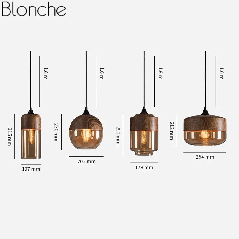 Modern Loft Retro Glass Pendant Lights Dining Room Kitchen Vintage Iron Hanging Light Fixtures Industrial Lamp Home Decor E27