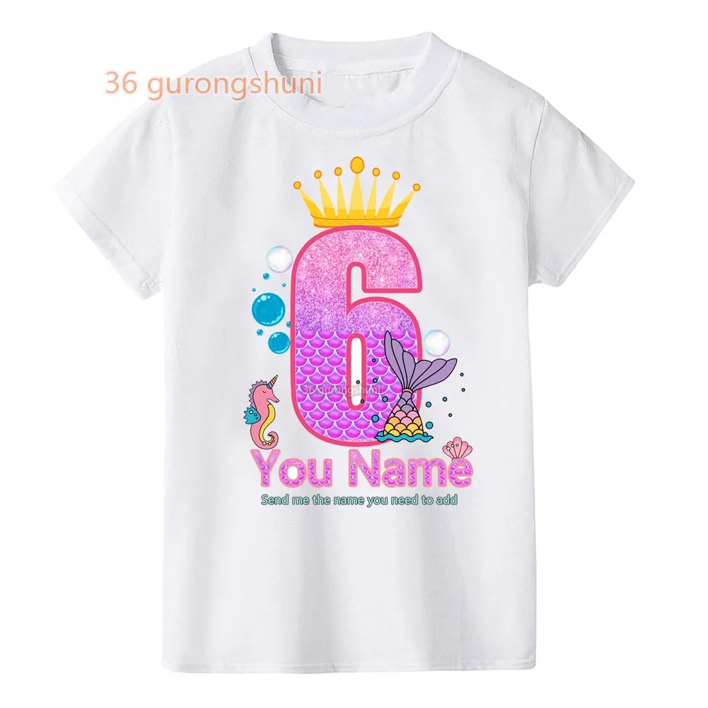 Kids Girls T-shirt for happy Birthday t shirt Summer Children shirts Cartoon Funny T Shirt kid Tshirt 3 4 5 6 7 8 9 Year Present