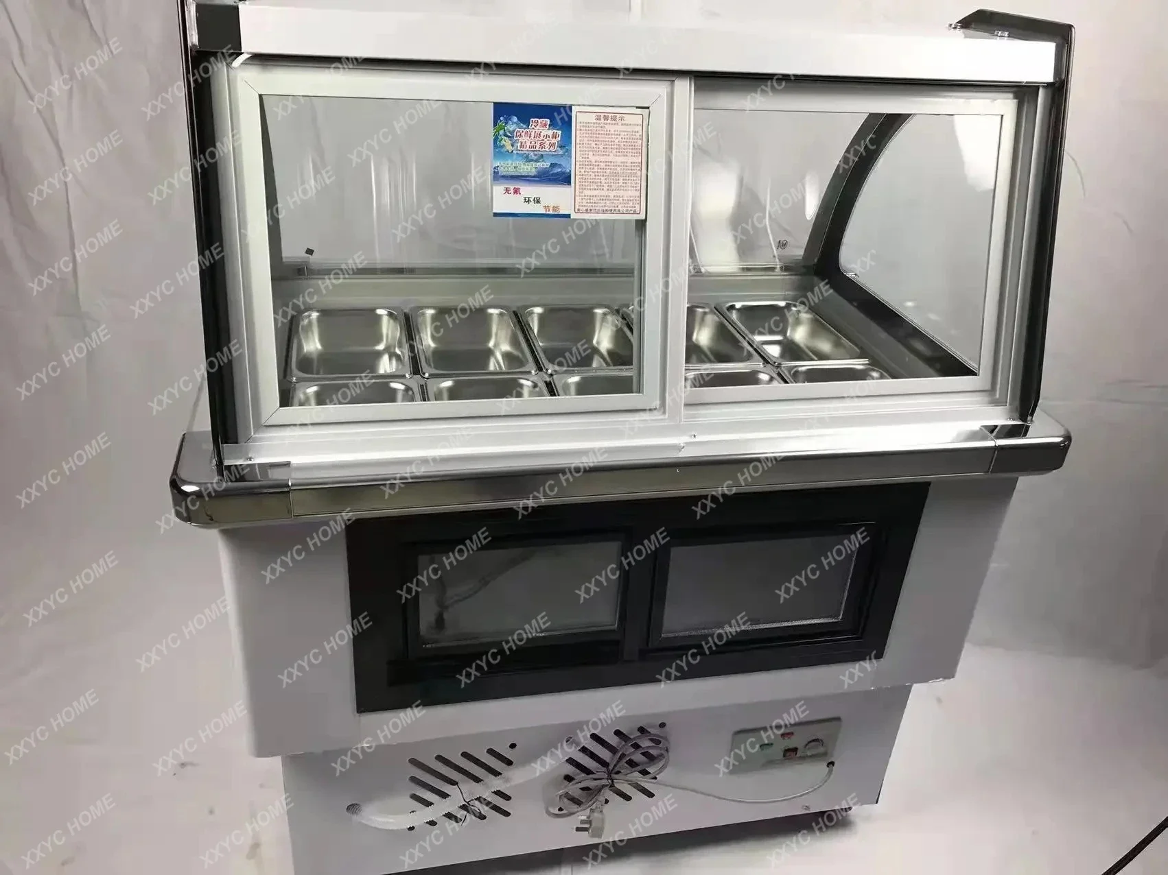 Refrigerated ice powder all-in-one machine Stall cart tools Snack machine Freezing equipment
