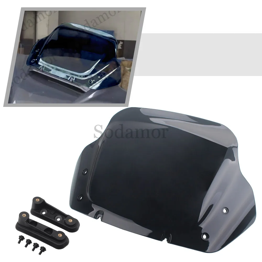 Motorcycle Front Fairing Windshield 14 inch ABS Plastic Wind Deflectors For Harley Street Glide FLHX/I models 2024 2025 -later