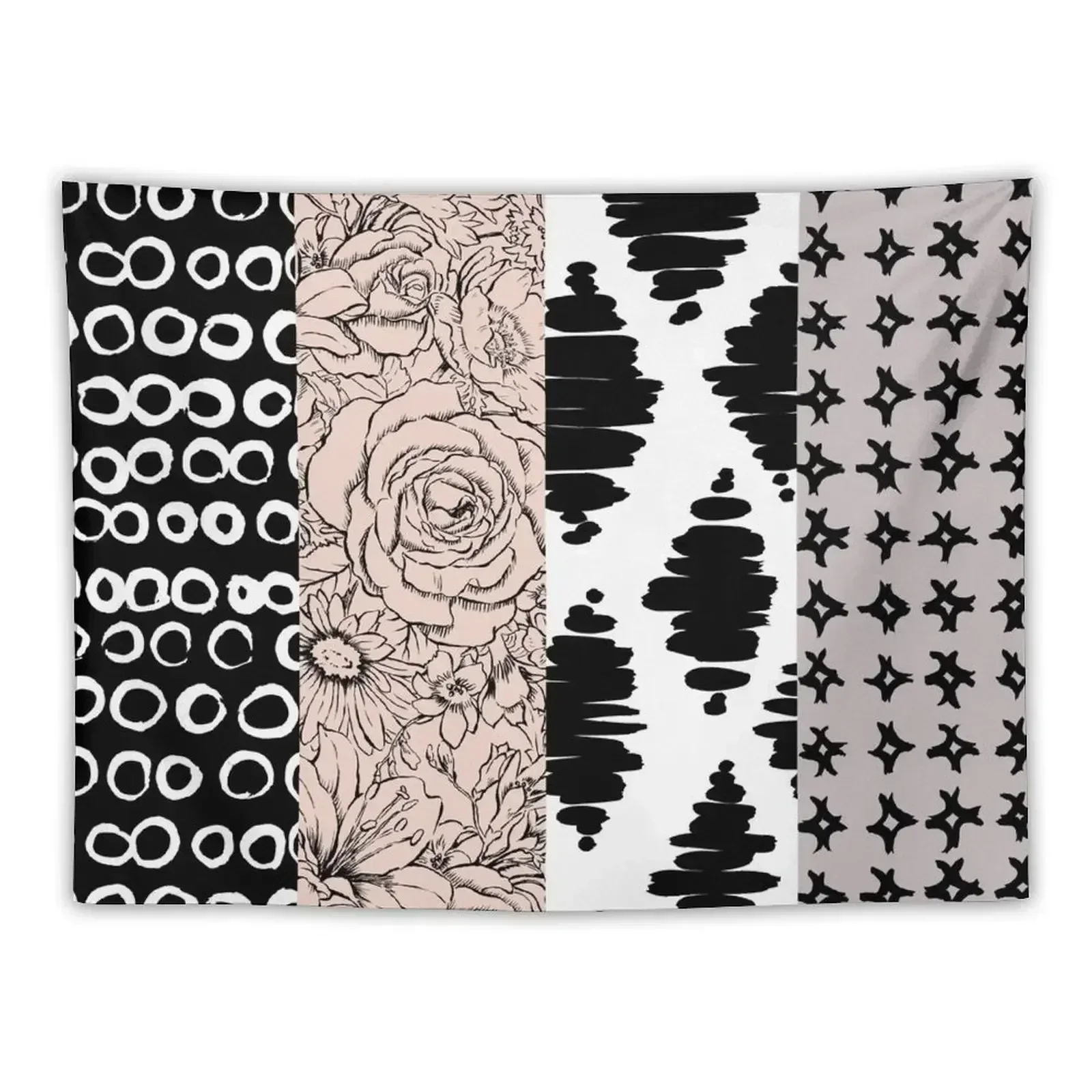 

Vertical Patchwork Pattern Tapestry Decoration Home Art Mural Tapestry