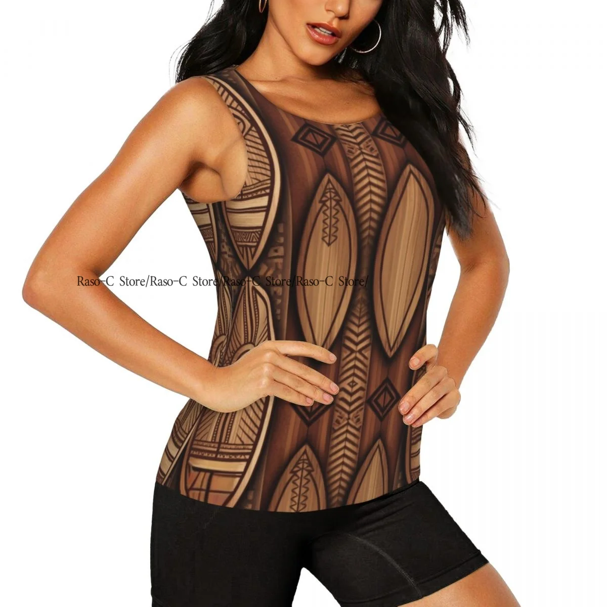 Women Fitness Sexy Yoga Vest Wood Surfing Boards Gym Sports Top Tank Female