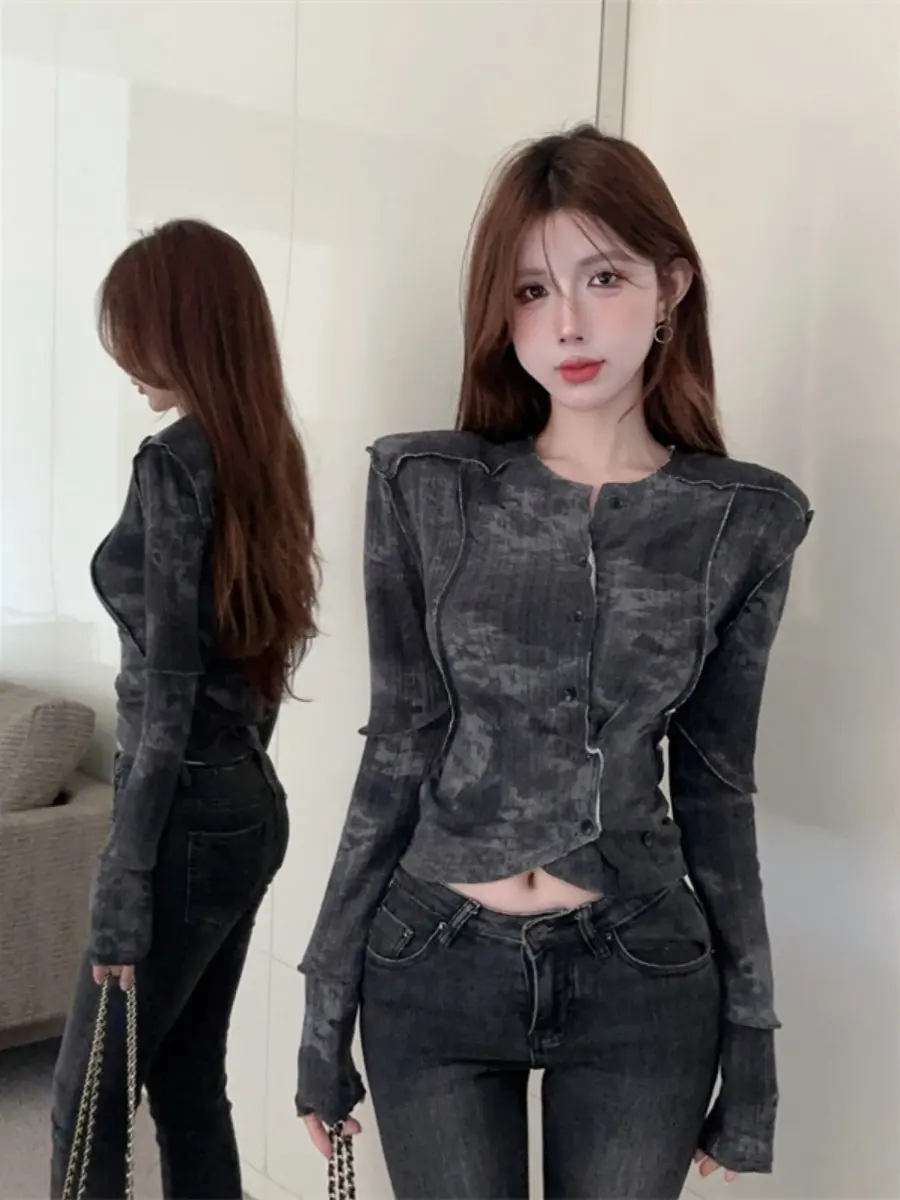 

Long Sleeves T-Shirts Woman Autumn Linen Gathered Flared Summer Beach Lady Seaside Temperament Lined Airy Light Loose Freedom OL