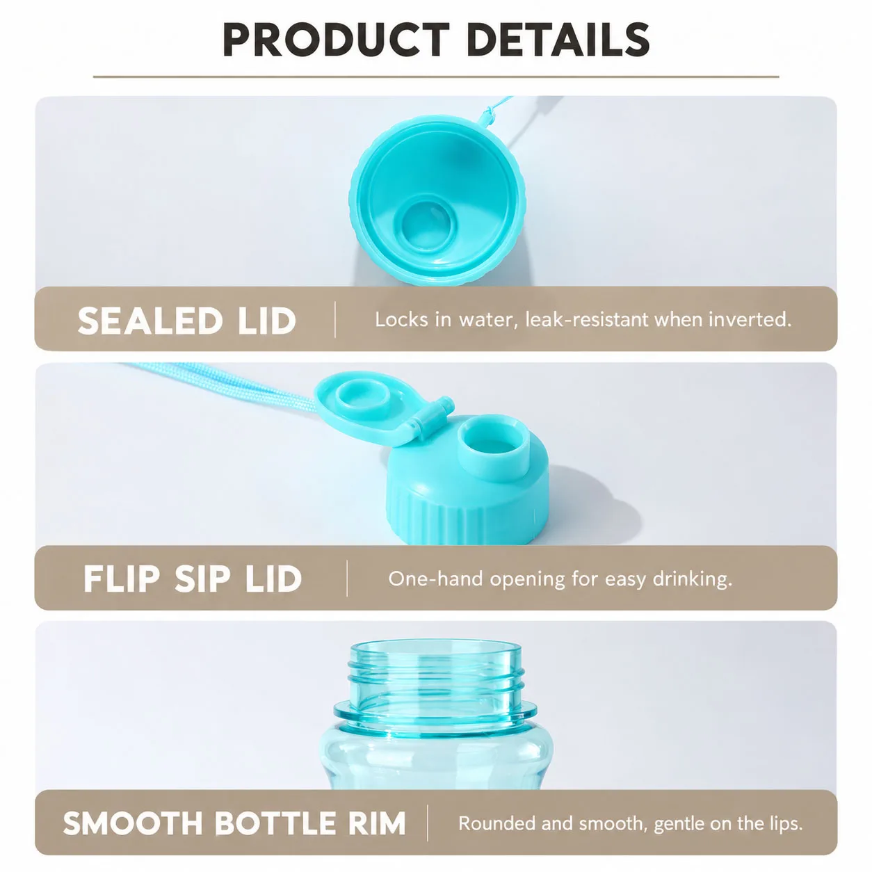Custom Water Bottle Personalized Logo Sports Bottle 550ML Flip Top Lid Portable Drink Bottle Event Giveaway Corporate Gift Bulk