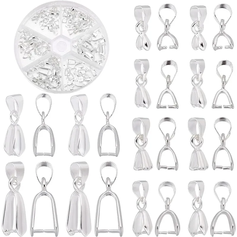 

90 шт. латунные зажимы, 6 размеров, зажим для зажима, застежка, висячая подвеска из бисера, разъем для подвески для ожерелья, ювелирных изделий, изготовление поделок своими руками