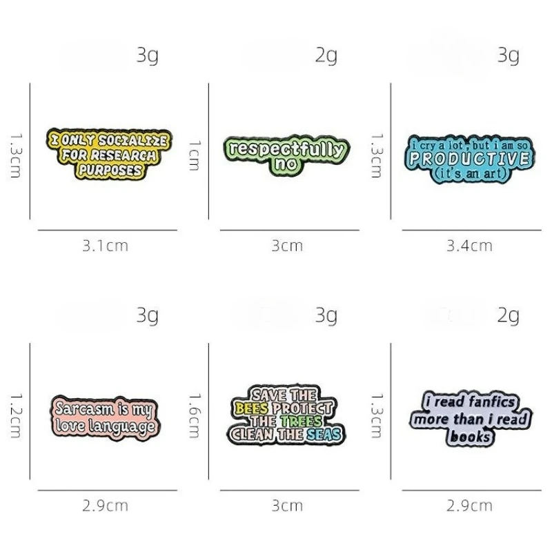 New Style Inspirational English Letter Phrase Brooch Unisex Alloy Oil Dropping Badge Pin For DIY Bag Clothes Hat Scarf T-shirt
