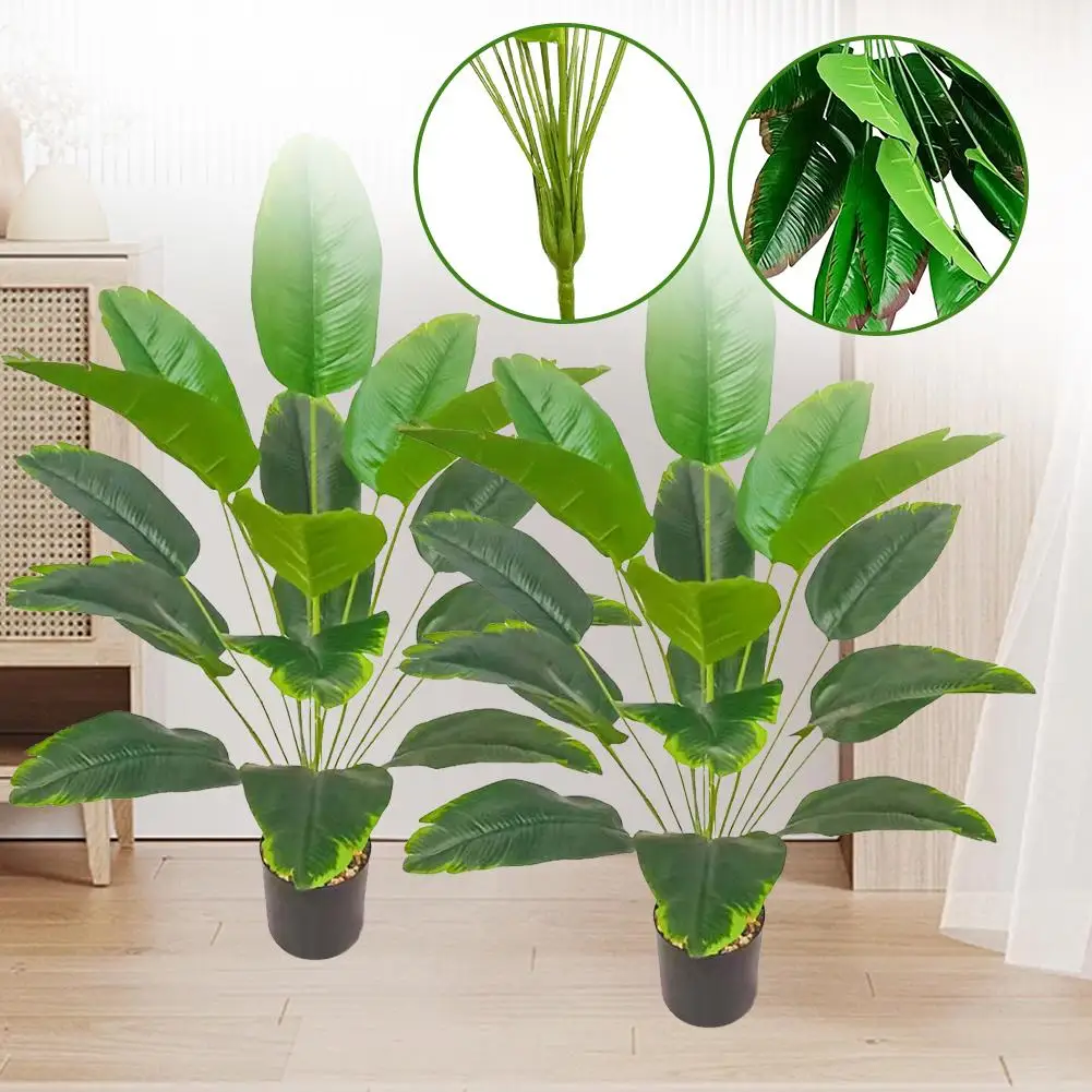 

18 leaves Large Nordic Banana Leaves Artificial Plants Garden Wedding Bedroom Balcony Living Decoration Room Home A8Y4