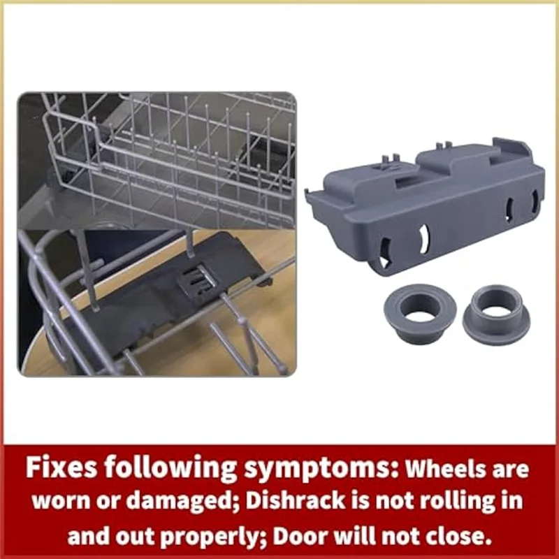 

UN-4Pack WD28X27241 Dishwasher Baskets Rack Carrier And Roller Kit Replacement Part For Dishwasher Lower Rack Wheels