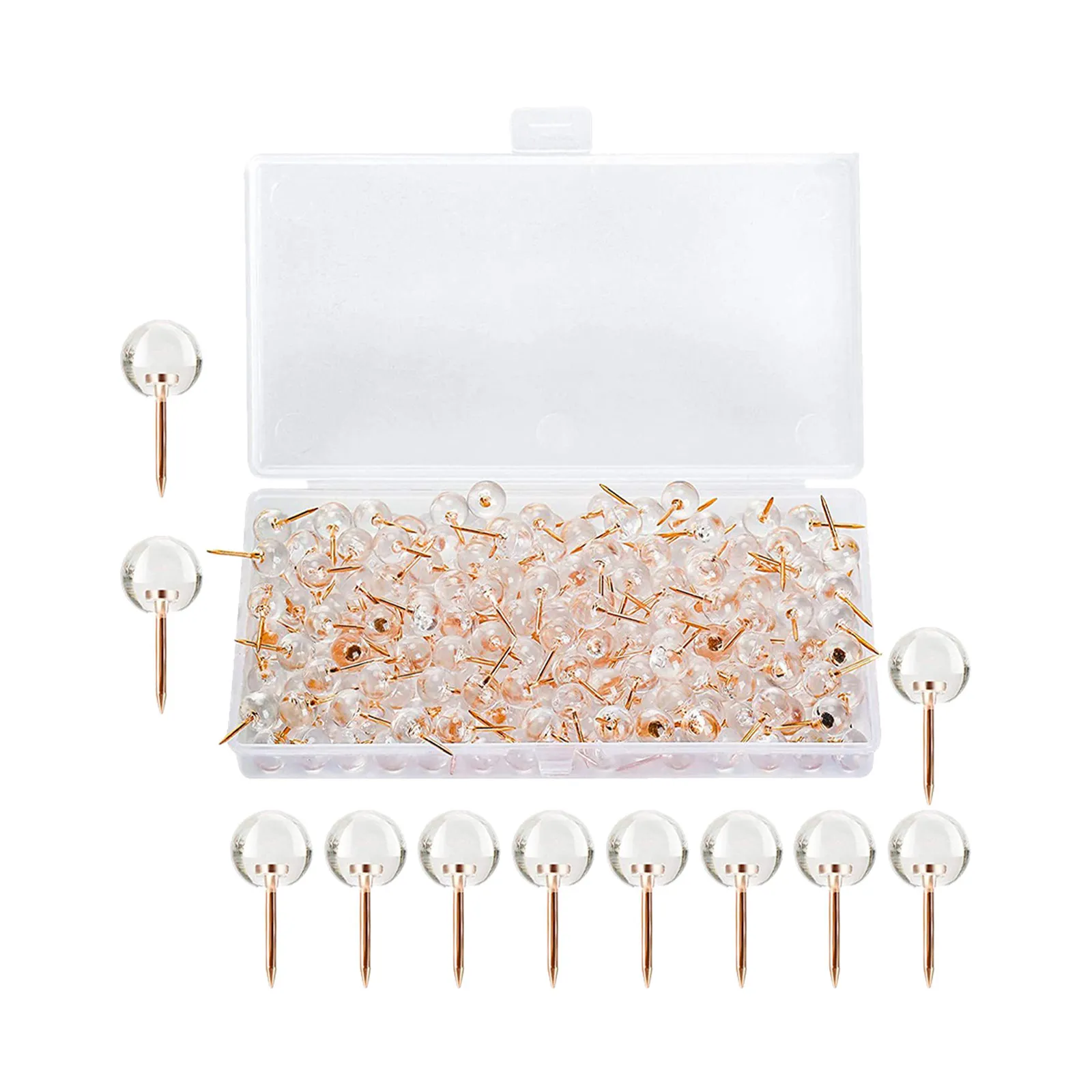 

50Pcs Transparent Thumbtacks Stylish Ball Shaped Convenient Push Pins Versatile Home Office Desk Accessories Push Pin