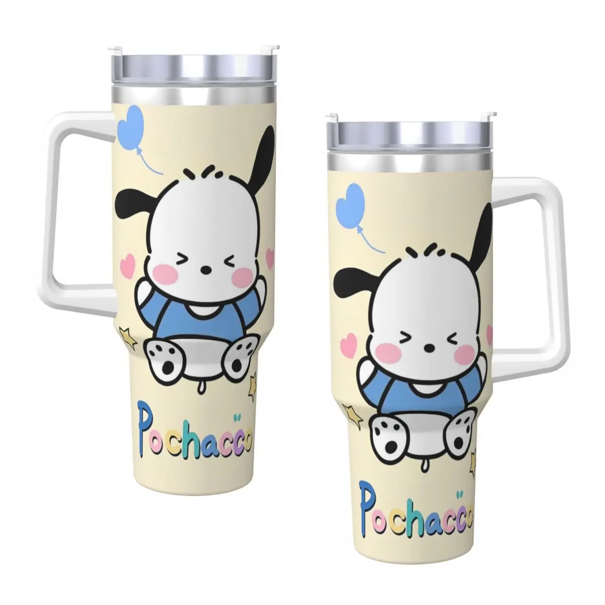 MINISO Pochacco Cartoon Stainless Steel Tumbler Travelist Car Mug 40oz Thermal Cups Keep Heat Cold and Hot Milk Tea Water Bottle