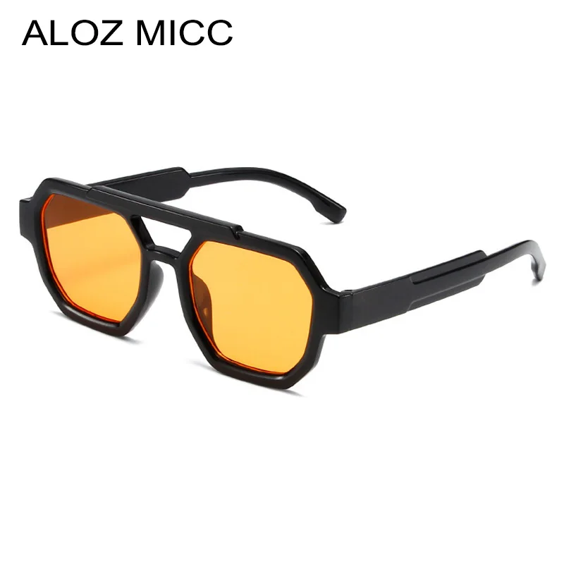 

Retro Double Bridges Women Polygon Square Sunglasses Fashion Blue Purple Men Punk Shades UV400 Sun Glasses