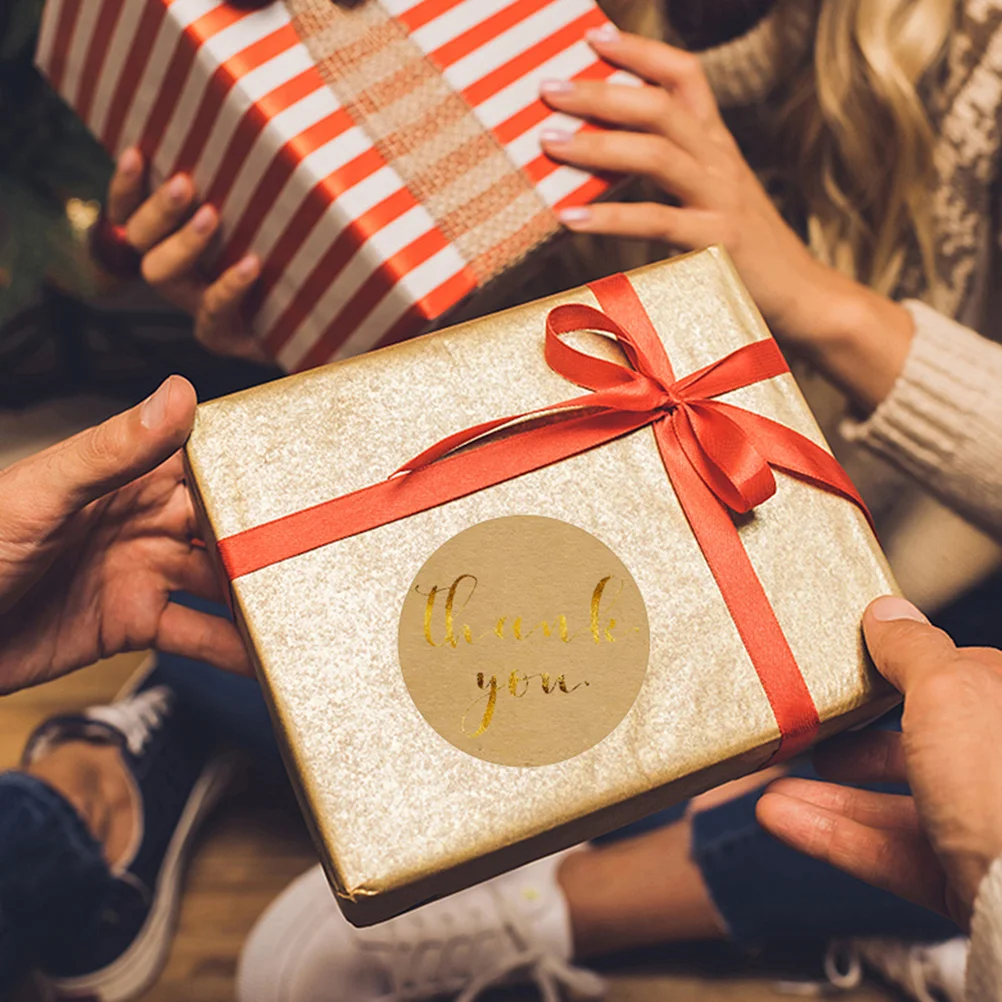 

500 Pcs Thank You Stickers Sealing Envelope Party Favor Gift Wrapping Kraft Paper Label Father Package