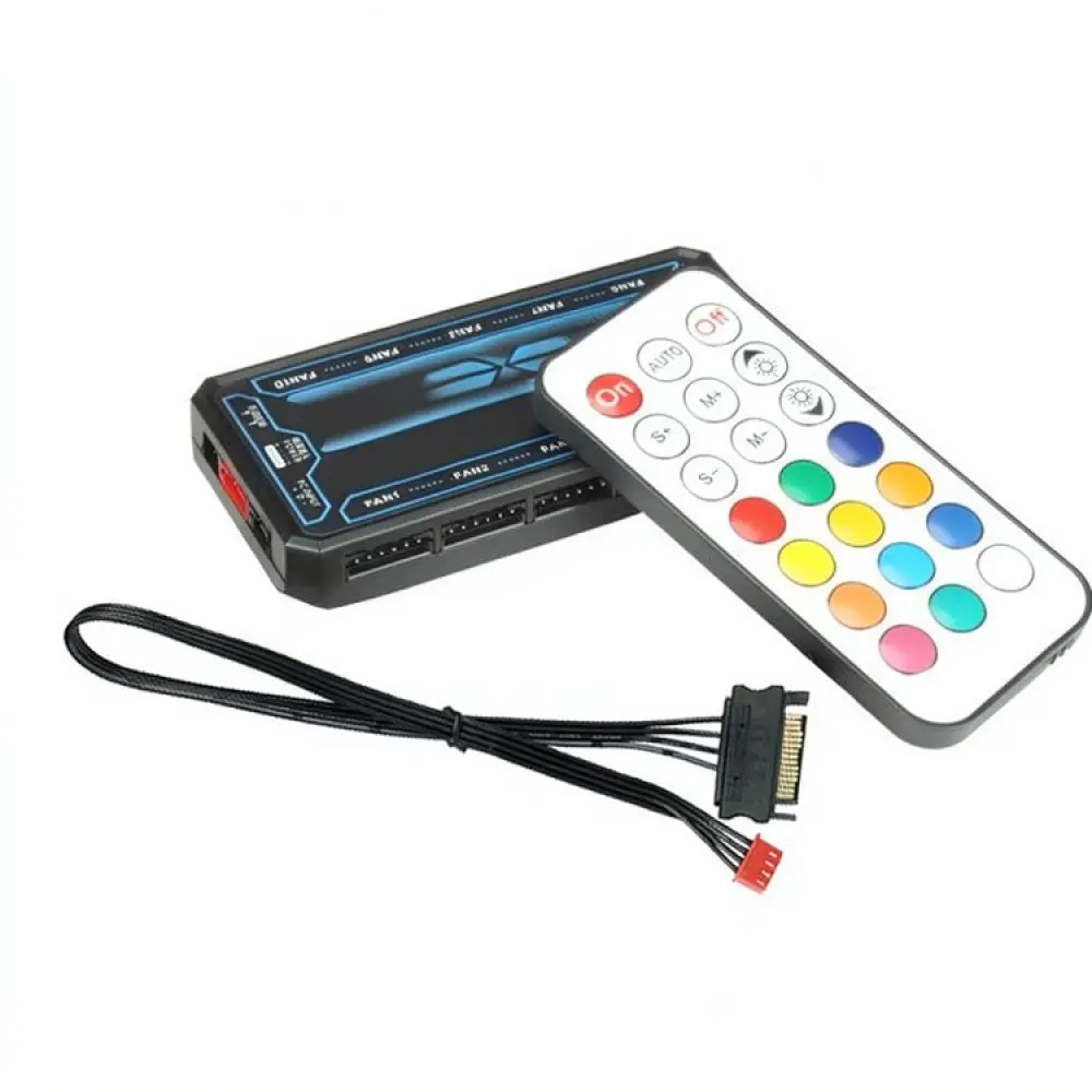 PC Case Fan Hub RGB Controller For HJKJ Multi Port Light Strip Sync Adapter Thermal Cooling Desktop Management