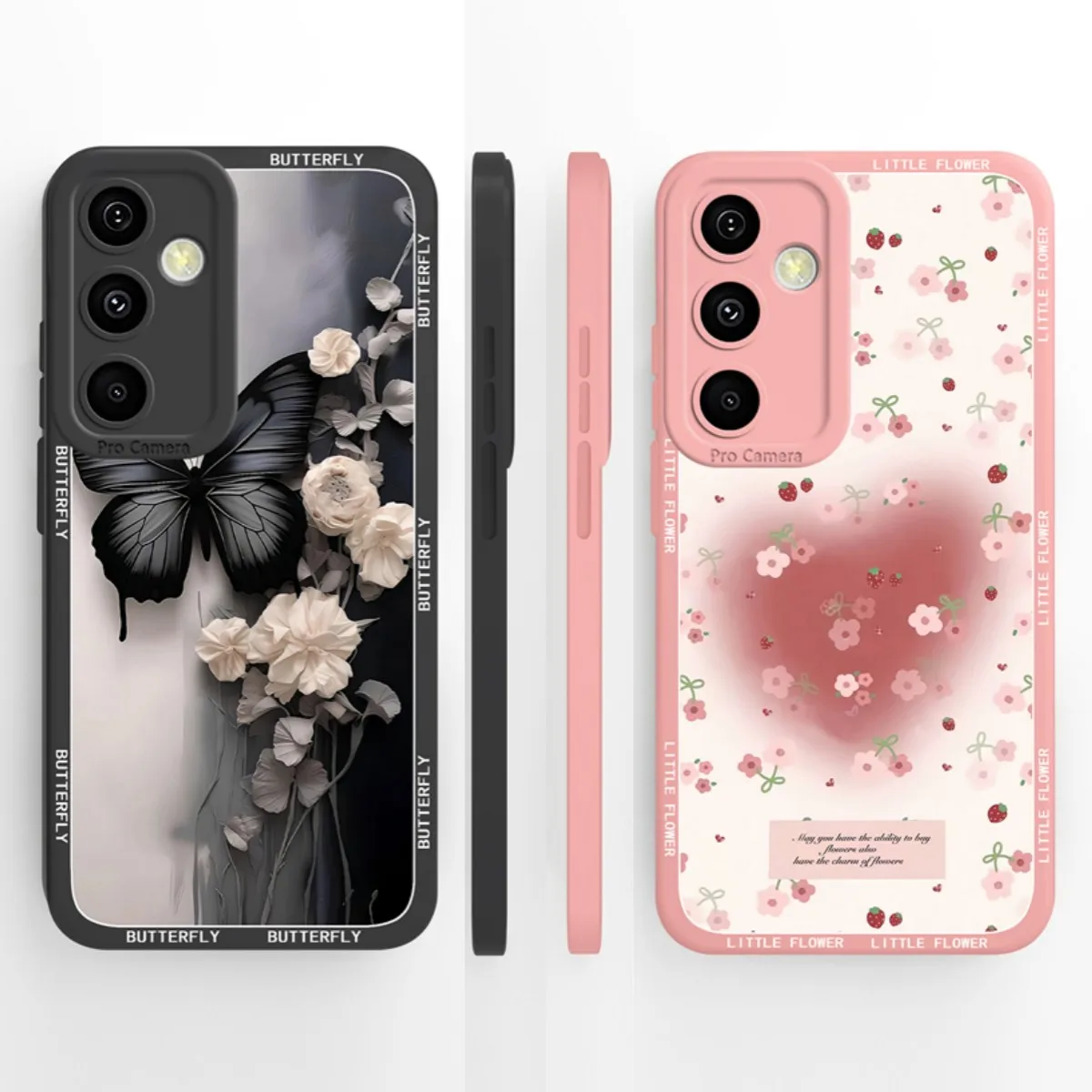 

Чехол для Samsung Galaxy A53 A54 A55 A56 5G Pretty Butterfly Flowers Мягкий жидкий силиконовый защитный чехол-бампер с защитой от падения Funda