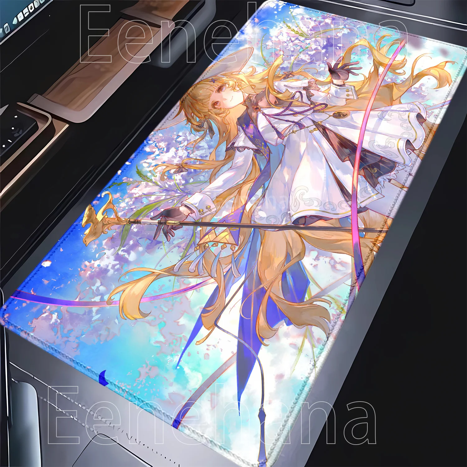 Mouse Pad Phoebe Wuthering Waves WuWa XXL Office Accessories Overlock Mouse Pad PC Gaming Cabinet Anti-slip HD Printing Desk Mat