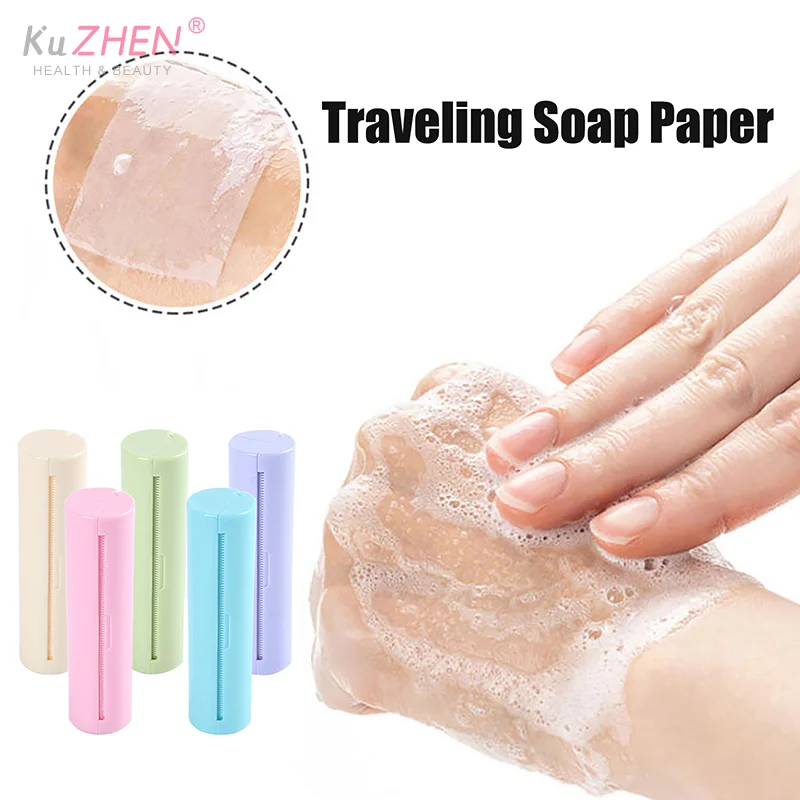 1 個 120 センチメートル長さ使い捨て石鹸紙旅行用洗濯手ミニ紙石鹸香りのスライスシートバスクリーニング用品