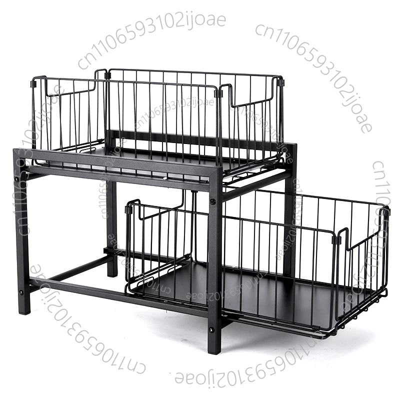 

2-Layer Sliding Basket Drawer Storage Removable Pull-Out Sink Storage Bathroom or Kitchen Storage