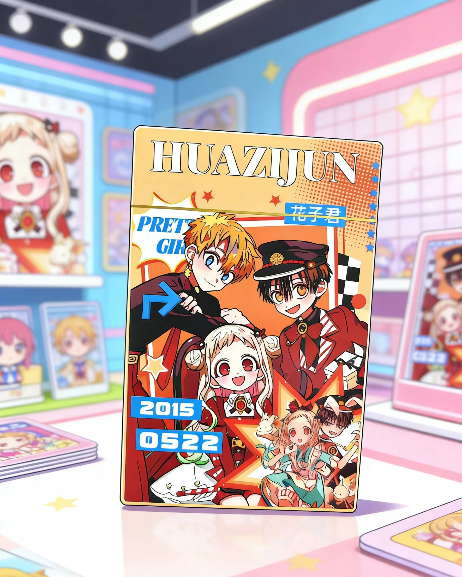 

55PCS Toilet-bound Hanako-kun Anime Laser Lomo Card - Japanese Manga Character Holographic Photo Cards