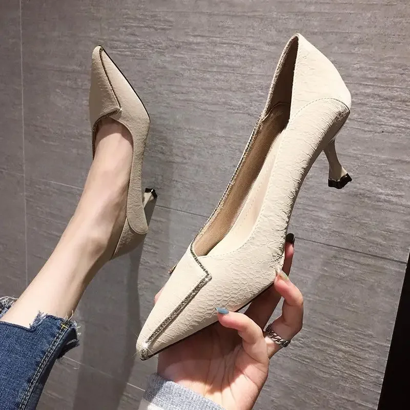 

Мокасины на высоком каблуке с кристаллами, женские туфли-лодочки черного цвета без шнуровки, повседневная качественная обувь без шнуровки в корейском стиле для женщин