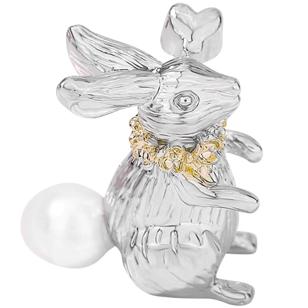 

Brooch Pin Elegant Bunny Pearl Lapel Pin For Women Fashion Jewelry Decorative Brooches Birthday Gift
