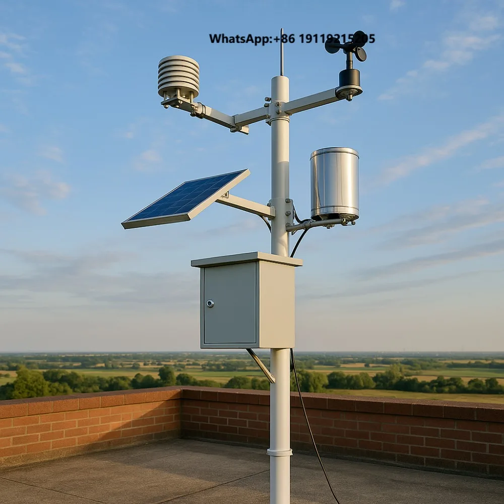 WS-002 Agriculture Rain Gauge Wind Direction Speed Temp Humidity Solar Radiation Sensor Solar Powered IoT Remote Weather Station