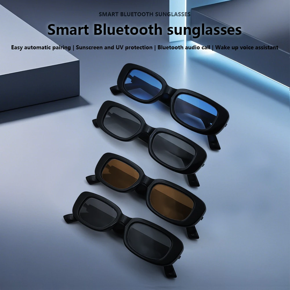 

AI Intelligent Bluetooth Glasses with Multifunctional Listening Calling Navigation Sunglasses Sunglasses UV Protection No Card