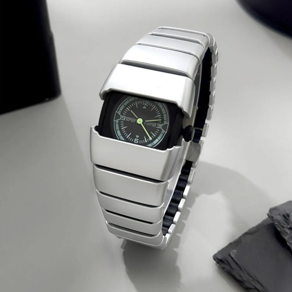 

Модные мужские наручные часы в стиле панк, роскошные кварцевые часы со стальным ремешком Y2K для мужчин, уникальные спортивные мужские часы Montre Homme