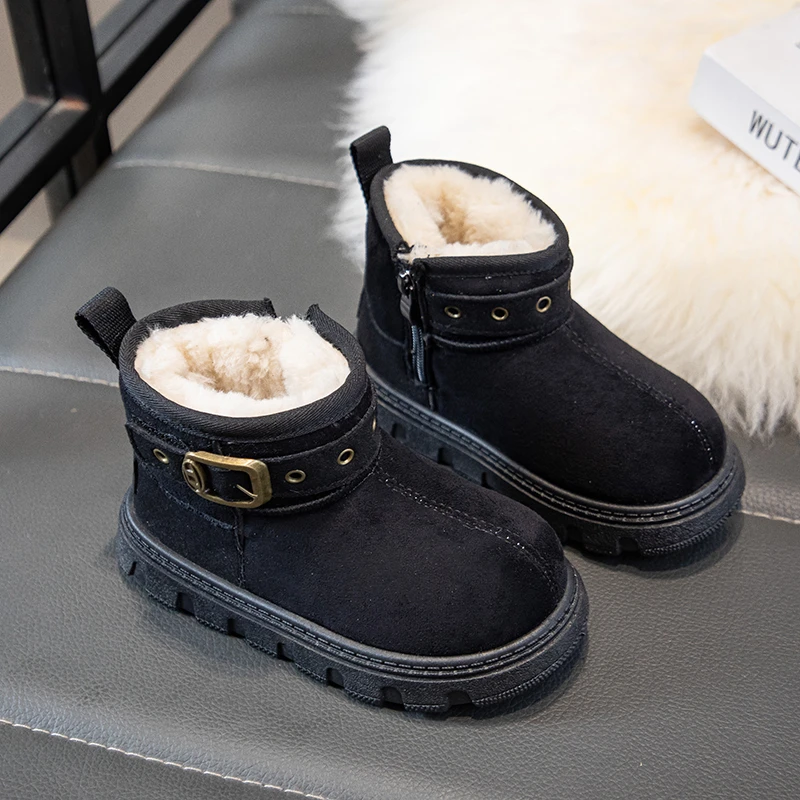 أحذية شتوية جديدة للأولاد لعام 2025 أحذية ثلج للفتيات أحذية قطنية سميكة أحذية قطنية دافئة ومضادة للانزلاق