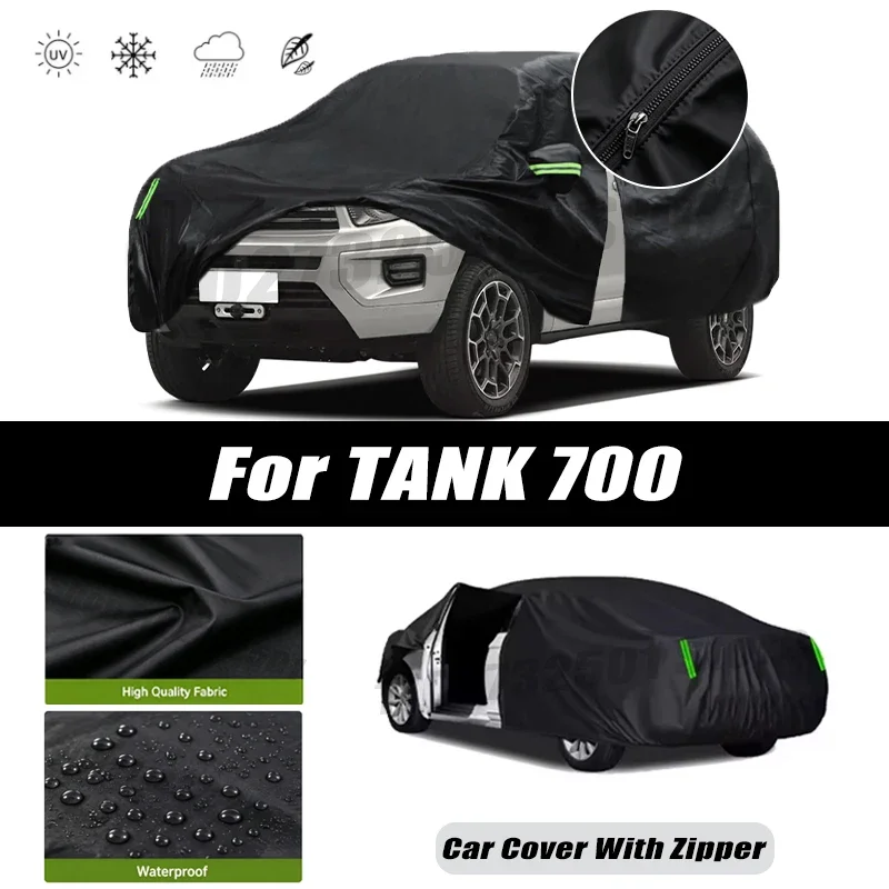 For TANK 700 Car Covers Outdoor Waterproof Sun Rain Snow Protection UV Car Zipper Design Car Cover Accessories
