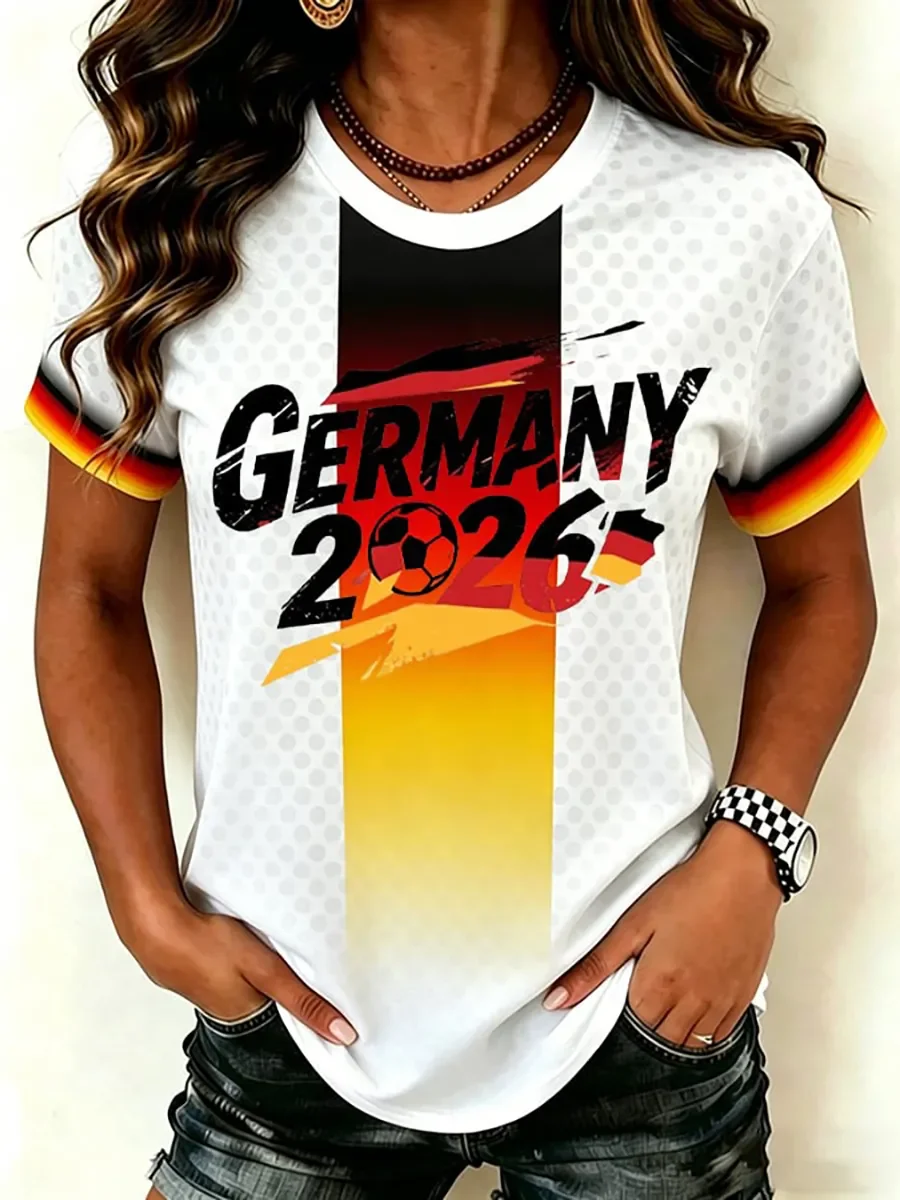 

2026 Edition German Fans Football Training T-Shirt - 3D Digital Printing - Comfortable and Breathable - Family Clothing