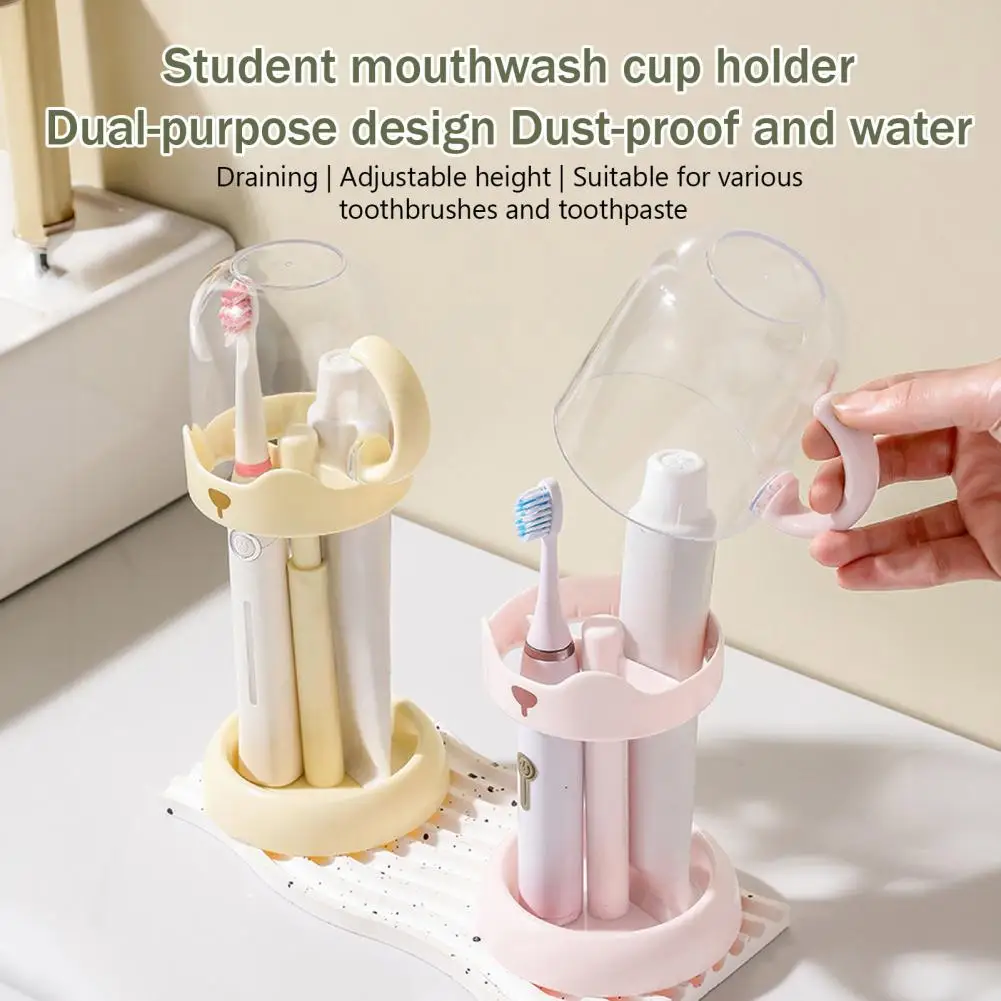 Toothpaste Storage Case Travel Toiletry Set with Mouthwash Cup Toothbrush Station Organizer Toothpaste Storage for Bathroom