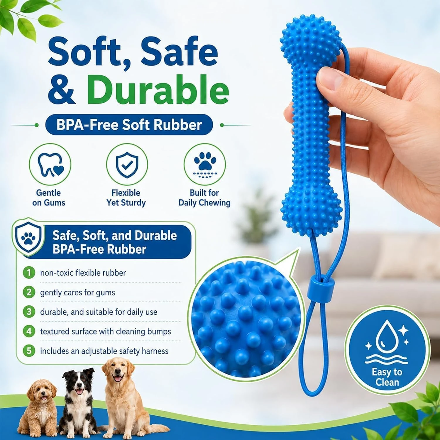 Dog Dental Prop Canine Chew Toy Dog Toothbrush Set - Adjustable Mouth Opener Plaque Tartar Remover for Small Medium Large Dogs