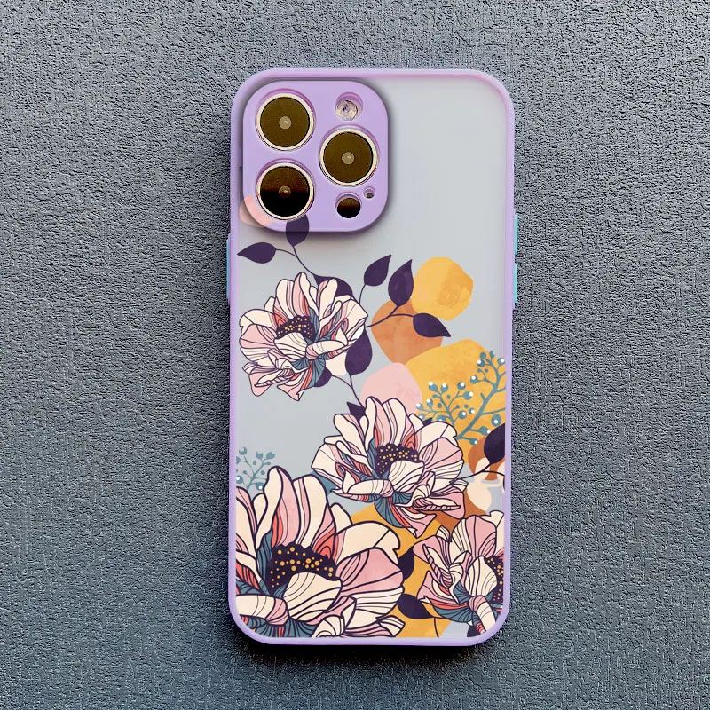 INS Malerei Blume Telefon Fällen Für iPhone 11 Fall iPhone 17 16 13 12 15 14 Pro Max Mini 14 15 16 Plus XS X XR Stoßfest Abdeckungen – Detail 7