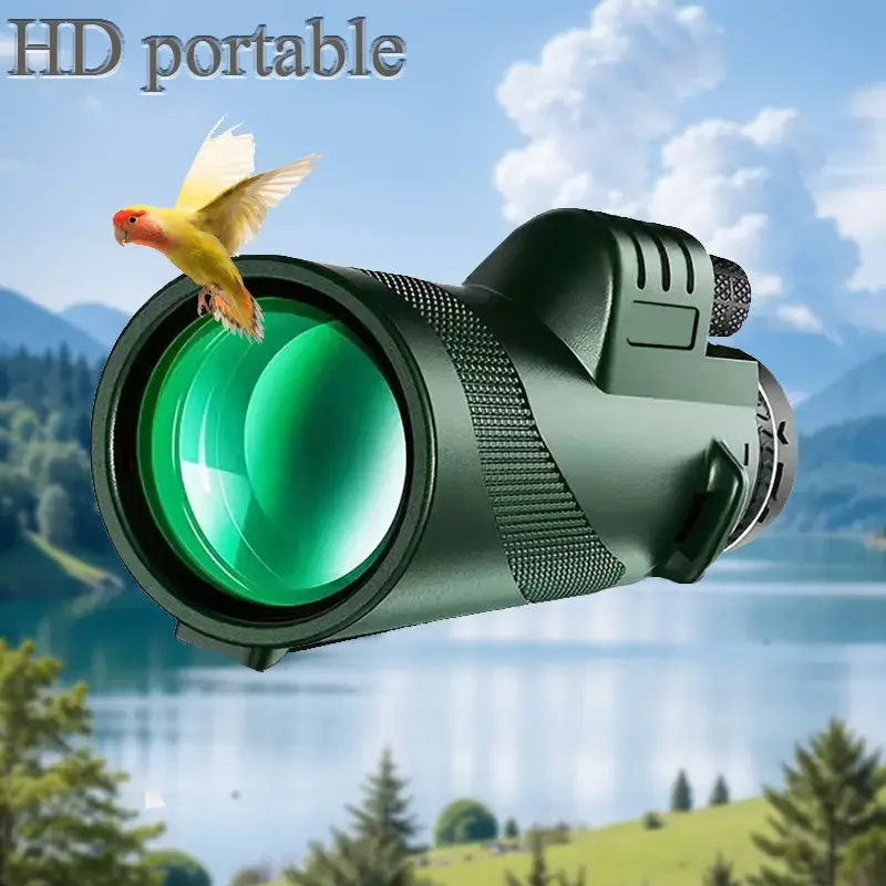 

10X42 HD Monocular Telescope for Adults Ideal for Smartphone Connection Stargazing Hunting Camping Gear Bird Watching