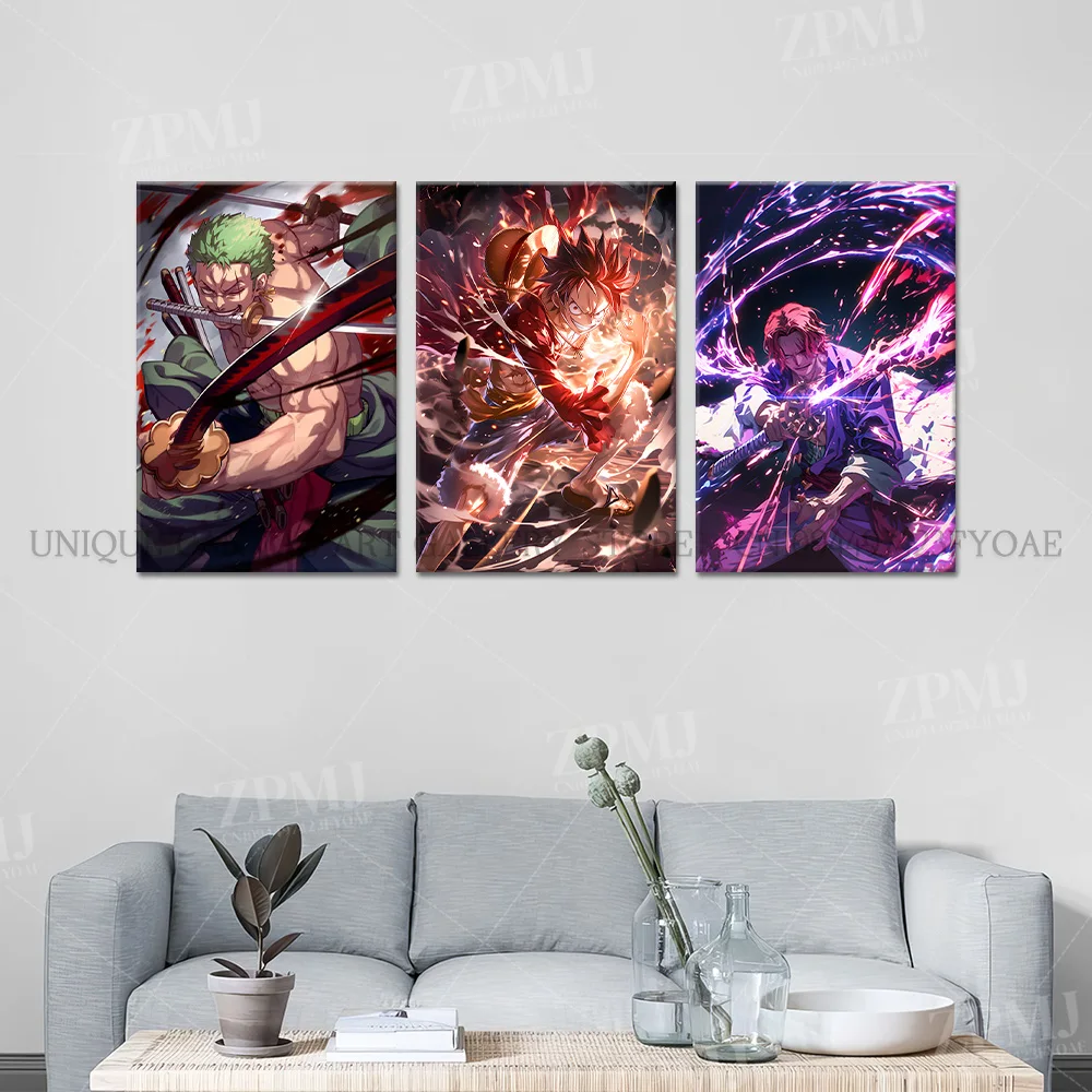 ONE PIECE HD-Drucke, Heimdekoration, Bilder, Anime-Figuren, Roronoa Zoro, Wandkunst, Poster, Gemälde auf Leinwand für Wohnzimmer, ohne Rahmen – Detail 2