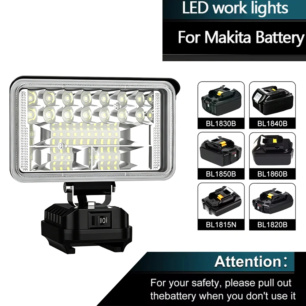3/4/5/8 Inch LED Work Light For Makita MAX 20V Lithium Battery Portable Flashlight Wireless Light With USB Port  Outdoor lantern