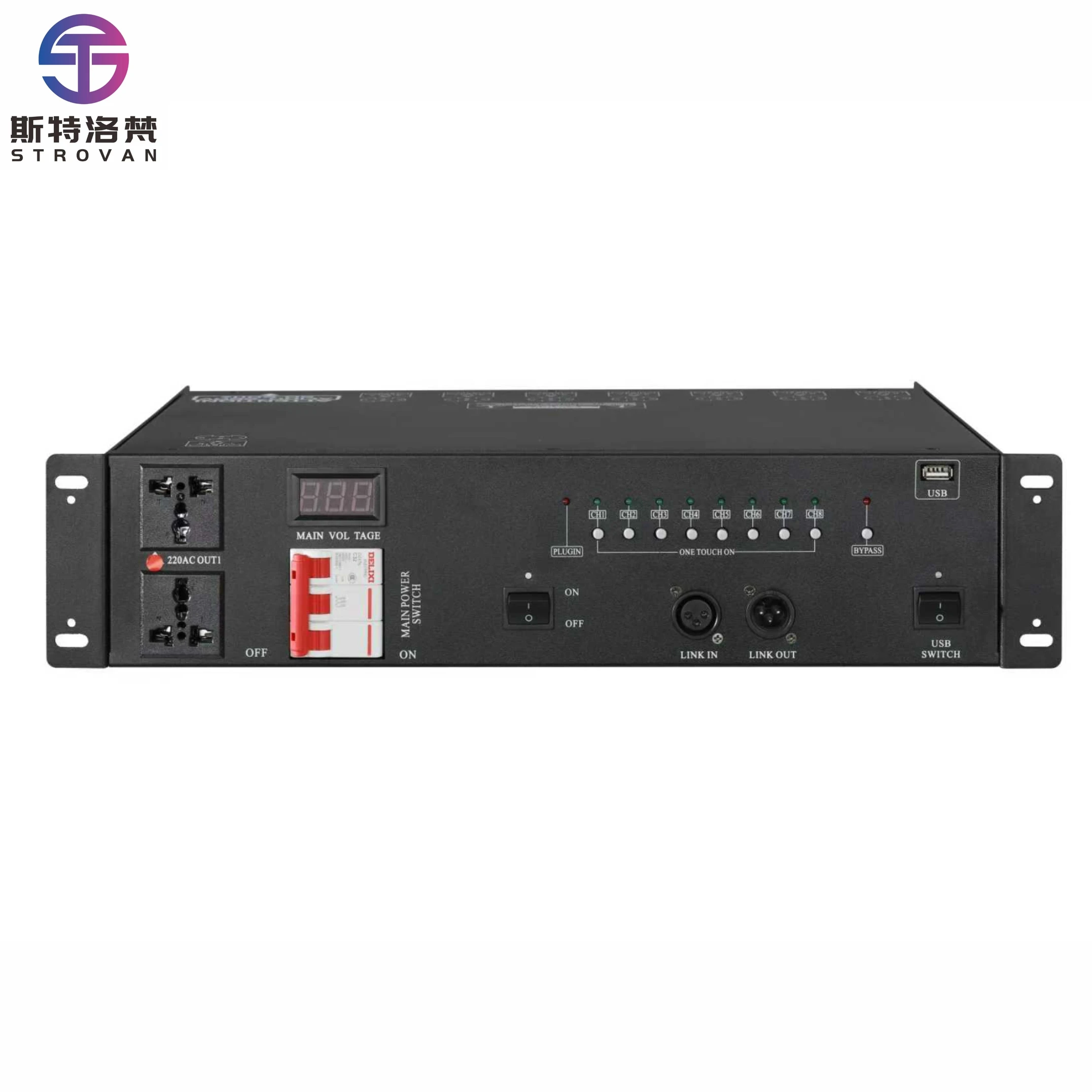 1016 X 16-channel (380V) High-power Power Sequencer for Performance and Conference Can Power 6-7 1000W-2500W Amplifiers