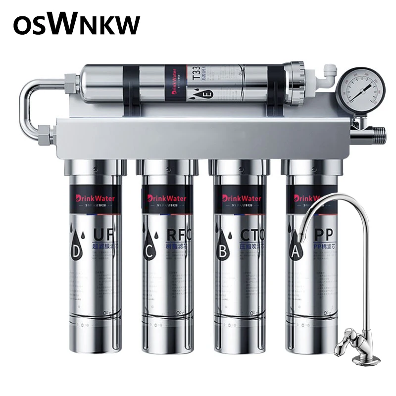 Household Kitchen Ultrafiltration  Water Purifier With Tap Stainless Steel Direct Drink Tap Water Purifier Water Filter System