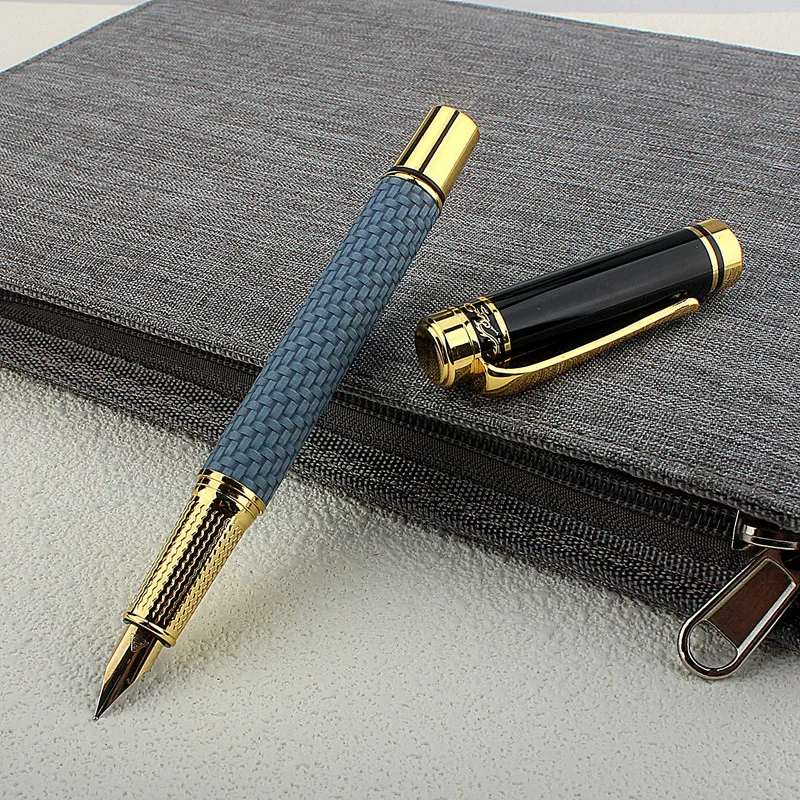 New Luxury Cloth Weave Metal Fountain Pen Fine 0.5MM Nib Beautiful Excellent Writing Gift Pen School Supplies