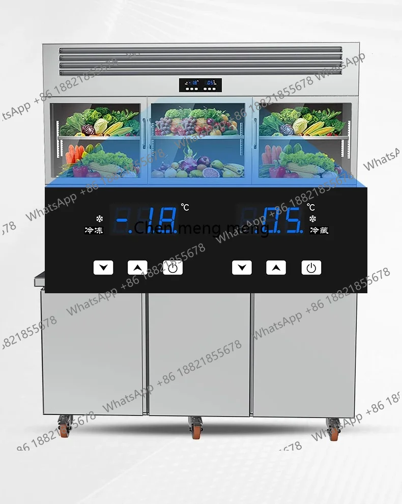 Commercial kitchen vertical fresh-keeping workbench cupboard four-door refrigerator can be customized