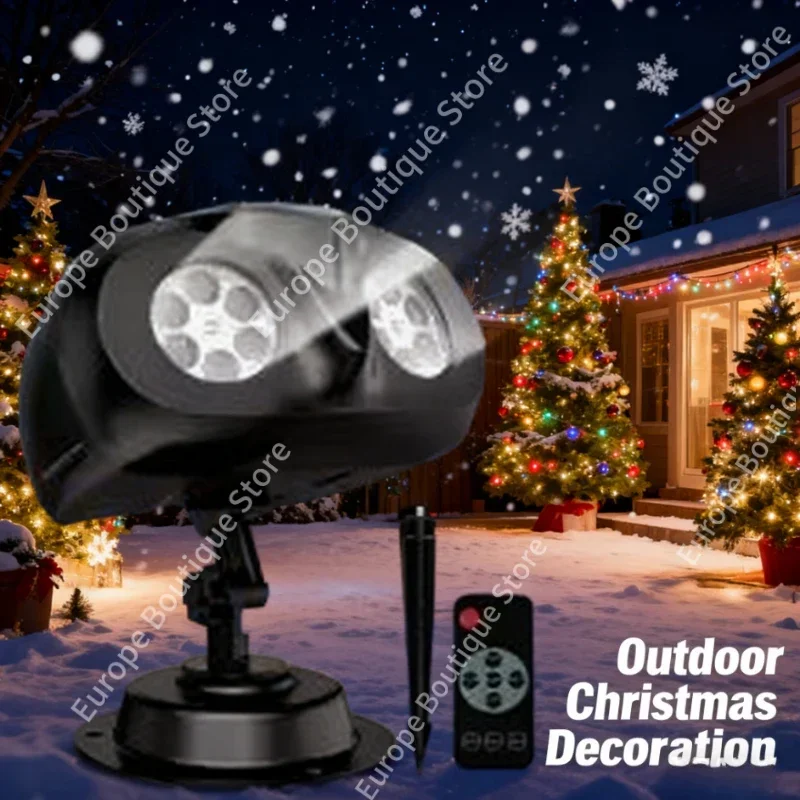 Proyector de luces navideñas con forma de búho para exteriores, lámpara de proyección de copos de nieve LED dinámica para paisaje, novedad de 2024