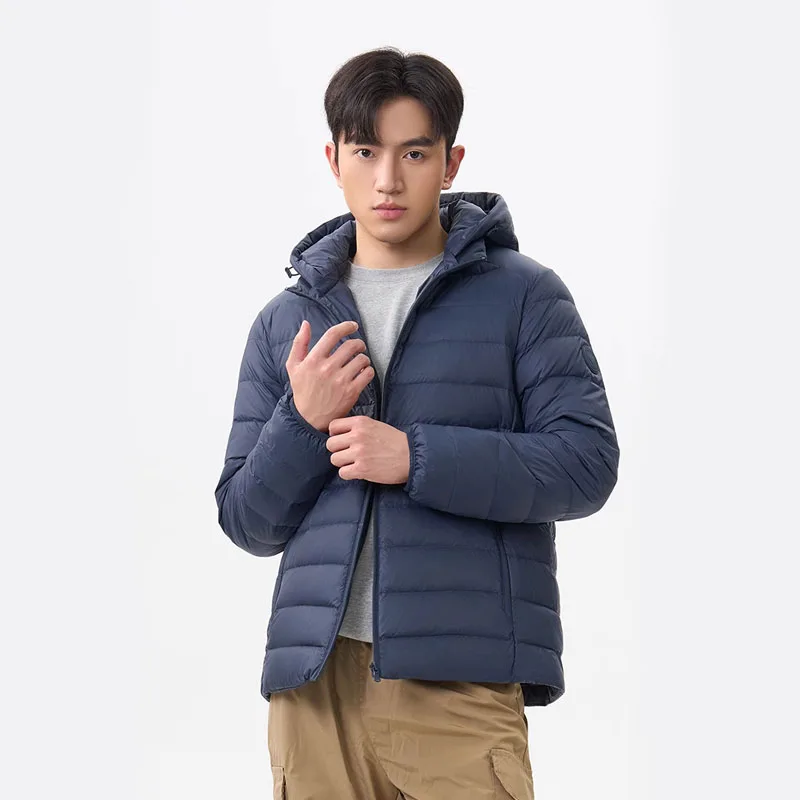 

Chericom Lightweight Winter Down Jacket Detachable Hooded Zipper Pockets Warm Outerwear New Casual Versatile Down Coats Y309505Y