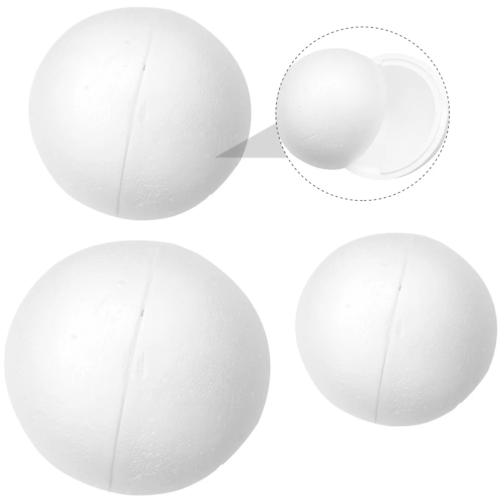 

3pcs Foam Ball Craft Supplies White Hemispherical Diy Balls For Wedding Christmas Decorations School Projects Party Festival