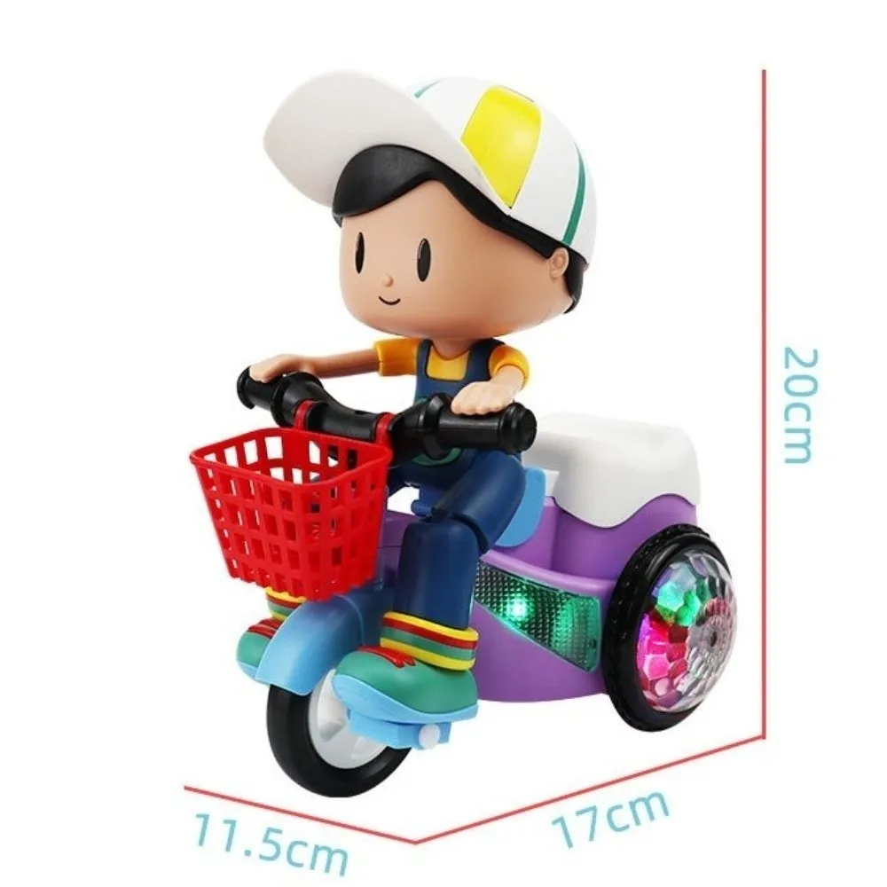 音楽機能付き電動三輪車おもちゃ カラフルライト インタラクティブスタントパフォーマンス三輪車 光るライト 360度回転